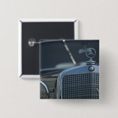 antieke mercedes 4 vierkante button 5,1 cm (Voorkant /achterkant)