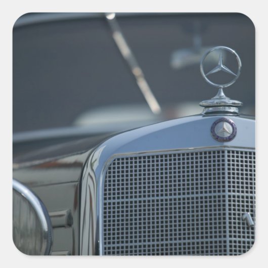 antieke mercedes 4 vierkante sticker (Voorkant)