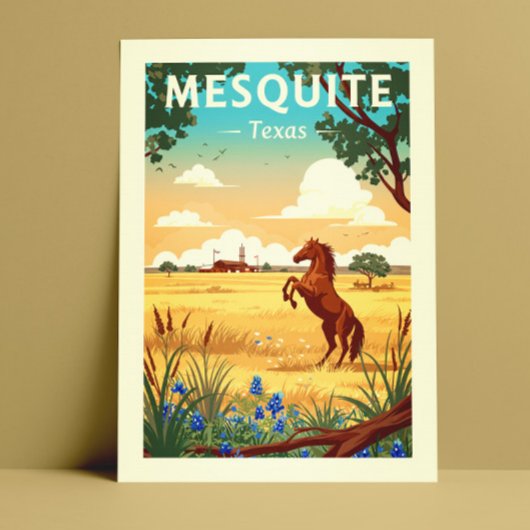 Antieke Mesquite Texas Briefkaart