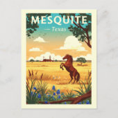 Antieke Mesquite Texas Briefkaart (Voorkant)