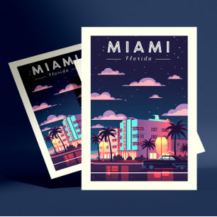 Antieke Miami Briefkaart