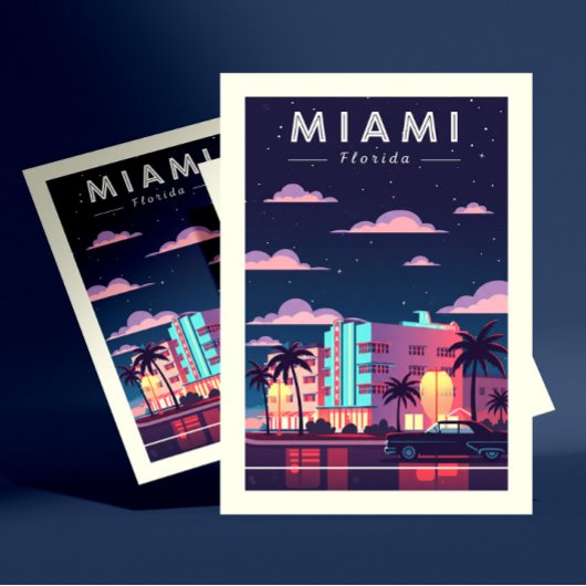 Antieke Miami Briefkaart