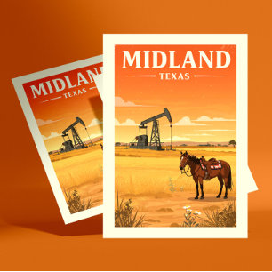Antieke Midland Texas Briefkaart
