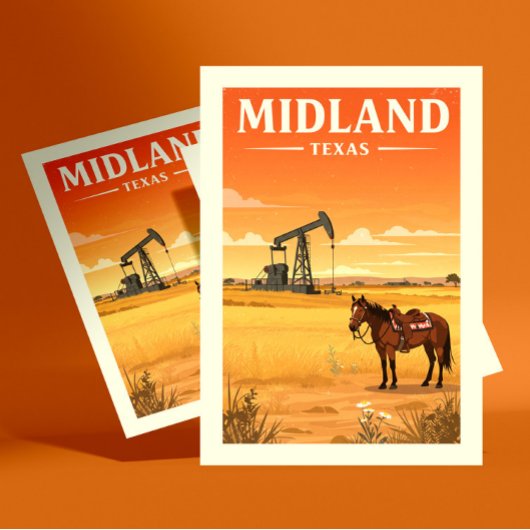 Antieke Midland Texas Briefkaart