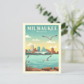 Antieke Milwaukee Wisconsin Briefkaart (Staand voorkant)