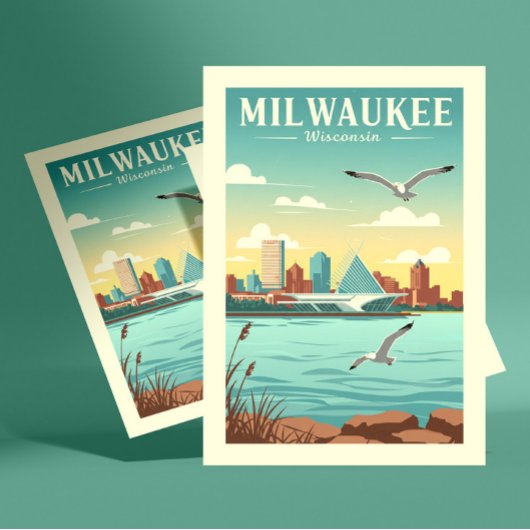 Antieke Milwaukee Wisconsin Briefkaart
