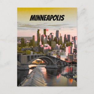 Antieke Minneapolis Minnesota ansichtkaart Minne Briefkaart