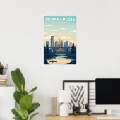 Antieke Minneapolis Poster (Thuiskantoor)
