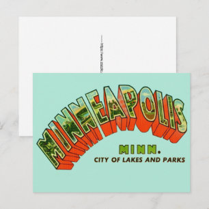 Antieke Minneapolis-prentbriefkaart Briefkaart