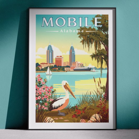 Antieke Mobile Alabama Poster