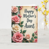 Antieke Moederdag Dankkaart Kaart (Gele Bloem)