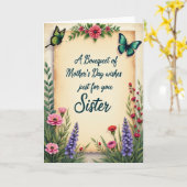Antieke Moederdag Script Kaart (Gele Bloem)