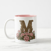 Antieke mok met zwart kat-monogram (Links)