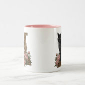 Antieke mok met zwart kat-monogram (Center)
