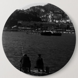 Antieke Monaco Principality vissershaven 1970 Ronde Button 6,0 Cm