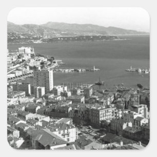 Antieke Monaco Principauté Monte Carlo port 1970 Vierkante Sticker
