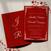 Antieke monochrome robijnrode botergele trouwring kaart