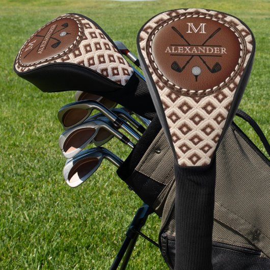 Antieke Monogram Eerste Letter Naam Golfheadcover