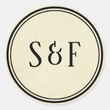 Antieke monogram enveloppe zegel