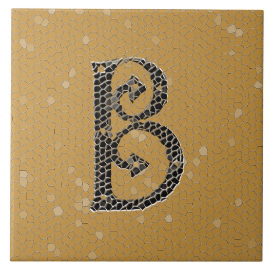 Antieke monogram Letter B Ceramics Tegeltje (Voorkant)
