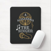 Antieke monogram zanger grappige muziek microfoon muismat (Met muis)