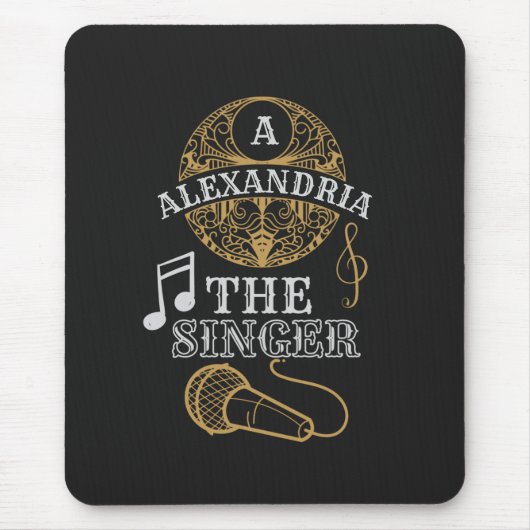 Antieke monogram zanger grappige muziek microfoon muismat (Voorkant)