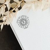 Antieke monogram zon uit de bibliotheek van rubberstempel