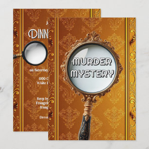 Antieke moordmysterie dinerfeest retro goud kaart