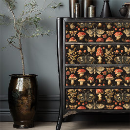 Antieke Mot Botanisch Curiosum Vintage Paddenstoel Tissuepapier