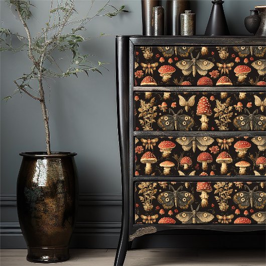 Antieke Mot Botanisch Curiosum Vintage Paddenstoel Tissuepapier