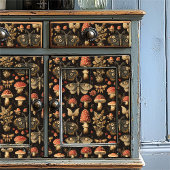 Antieke Mot Botanisch Curiosum Vintage Paddenstoel Tissuepapier