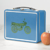 Antieke motorfiets lunchdoos (In situ)