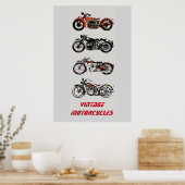 ANTIEKE MOTORFIETSEN POSTER (Keuken)