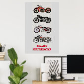 ANTIEKE MOTORFIETSEN POSTER (Thuiskantoor)