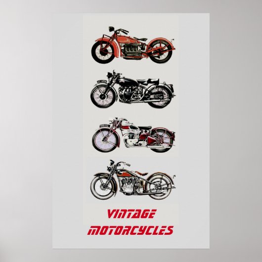 ANTIEKE MOTORFIETSEN POSTER (Voorkant)