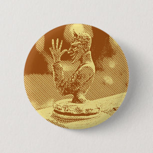 Antieke motorkap ornament knop ronde button 5,7 cm