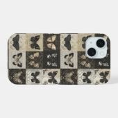 Antieke Motten & Vlinder Collage iPhone 15 Case (Achterkant horizontaal)