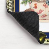 Antieke Muismat Paarse Bloemen 2 (Hoek)