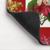 Antieke Muismat Rood Bloemmotief (Hoek)