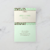 Antieke Muntgroene, Bruine Krullen Dankkaart Bedankkaart (Binnen)