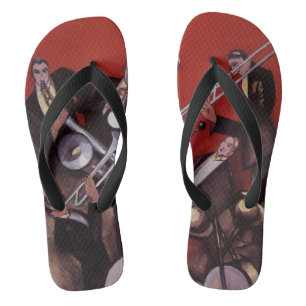 Antieke muziek, Art Deco muzikale jazzband jamming Teenslippers
