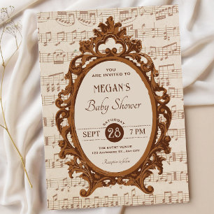 Antieke muziek barok baby shower kaart