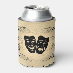 Antieke muziek- en theater maskers blikjeskoeler