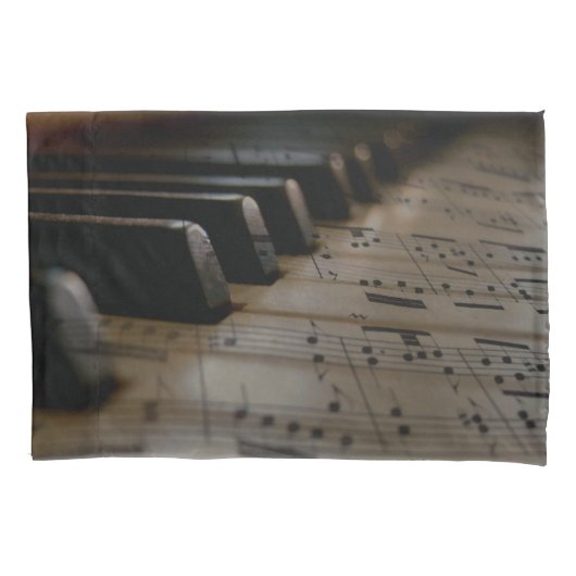 Antieke muziek pianotoetsen kussensloop (Voorkant)