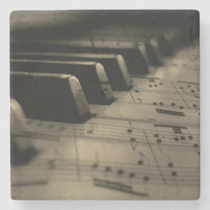 Antieke muziek pianotoetsen stenen onderzetter