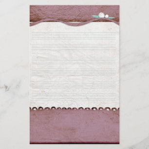 Antieke muziekblad briefpapier set
