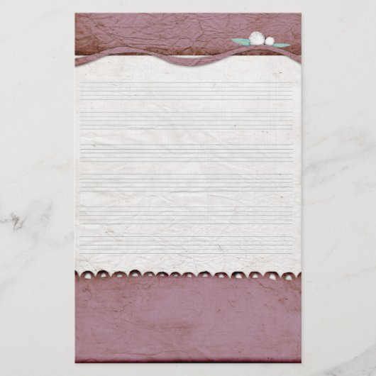 Antieke muziekblad briefpapier set (Voorkant)