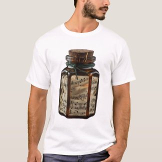 Antieke muziekpot | Muzieknoten in glazen fles T-shirt
