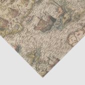 Antieke mythische kaart tissuepapier (Detail)