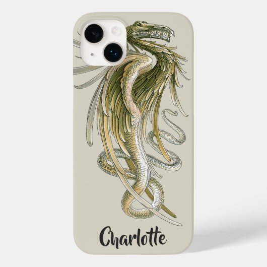Antieke mythologie, gevleugelde draak met slangest Case-Mate iPhone case (Achterkant)